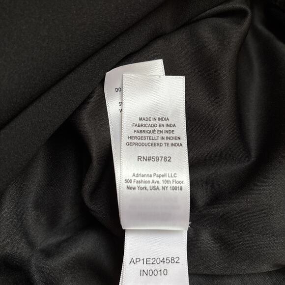 Adrianna Papell Plaid Beaded Formal Dress Women's 10 Black Side Slit Elegant - Picture 15 of 15